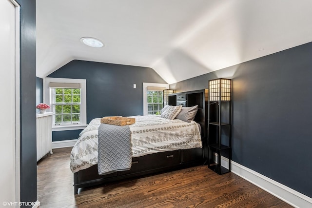 350 Elder Ln, Winnetka, IL 60093 - bedroom with vaulted ceiling, wood finished floors, and baseboards