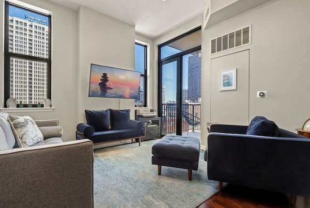 1464 S Michigan Ave Unit 810, Chicago, IL 60605 - living room featuring dark wood-style floors