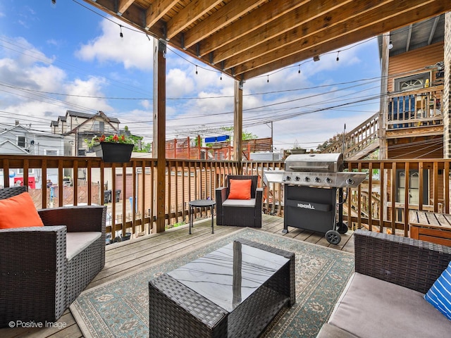 2636 N Fairfield Ave Unit 1N, Chicago, IL 60647 - wooden terrace featuring grilling area