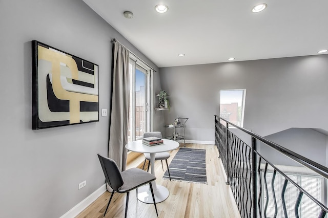 1935 S State St Unit 4, Chicago, IL 60616 - hall featuring baseboards, recessed lighting, light wood-type flooring, and an upstairs landing