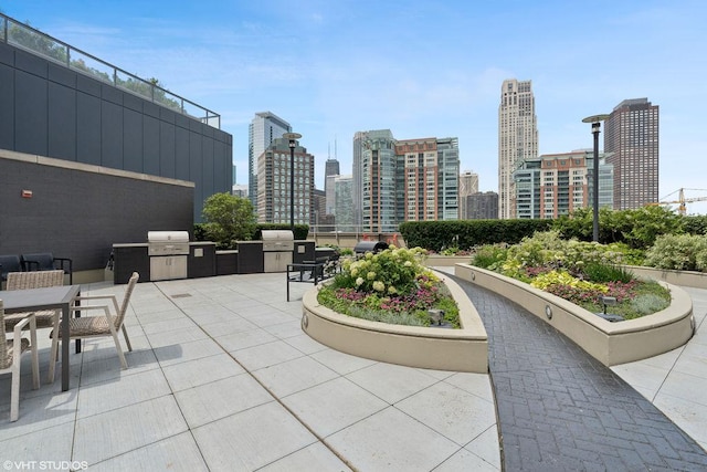 420 E Waterside Dr Unit 1103, Chicago, IL 60601 - view of patio / terrace featuring a view of skyline and area for grilling