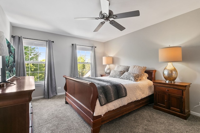 3401 Charlemaine Dr, Aurora, IL 60504 - carpeted bedroom with baseboards and ceiling fan
