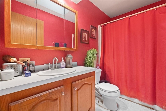26630 W Il Route 134, Ingleside, IL 60041 - full bathroom with toilet, vanity, and a shower with shower curtain