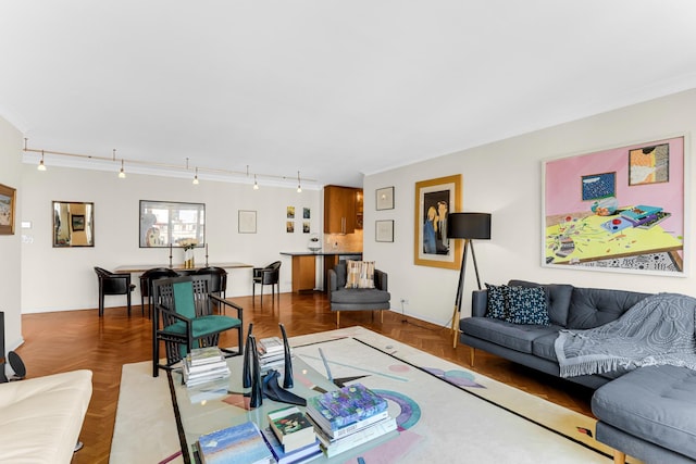 1325 N State Pkwy Unit 17C, Chicago, IL 60610 - living area with rail lighting