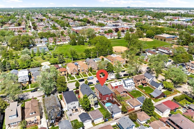 7317 W Greenleaf St, Chicago, IL 60631 - aerial overview of property's location featuring nearby suburban area