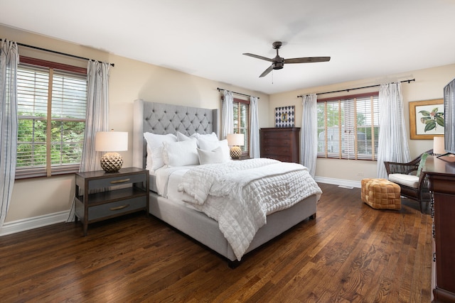 2S151 Stratford Rd, Glen Ellyn, IL 60137 - bedroom featuring baseboards, dark wood-style floors, and a ceiling fan