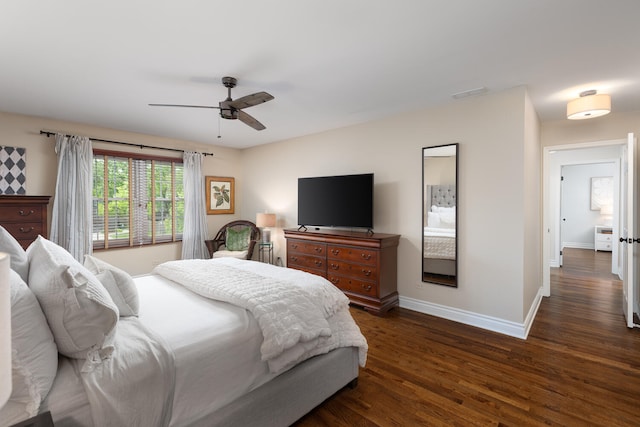 2S151 Stratford Rd, Glen Ellyn, IL 60137 - bedroom with dark wood finished floors, baseboards, and a ceiling fan