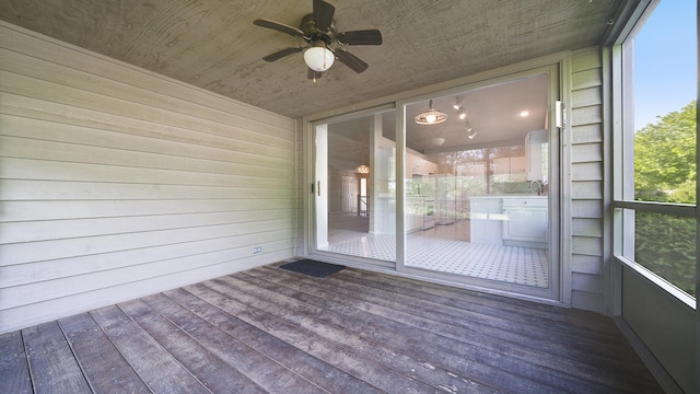 5008 Thistle Trl, Loves Park, IL 61111 - unfurnished sunroom with ceiling fan
