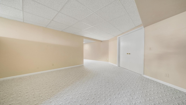 5008 Thistle Trl, Loves Park, IL 61111 - carpeted spare room featuring baseboards and a drop ceiling