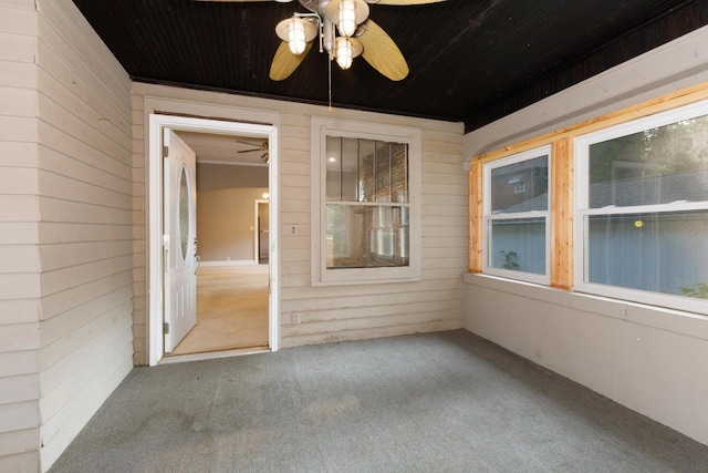 217 W Moulton St, Pontiac, IL 61764 - unfurnished sunroom with a ceiling fan