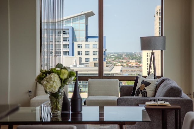 233 E 13th St Unit 2001, Chicago, IL 60605 - living area featuring healthy amount of natural light and a view of city