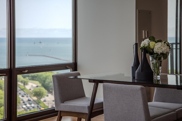 233 E 13th St Unit 2001, Chicago, IL 60605 - dining space featuring a water view