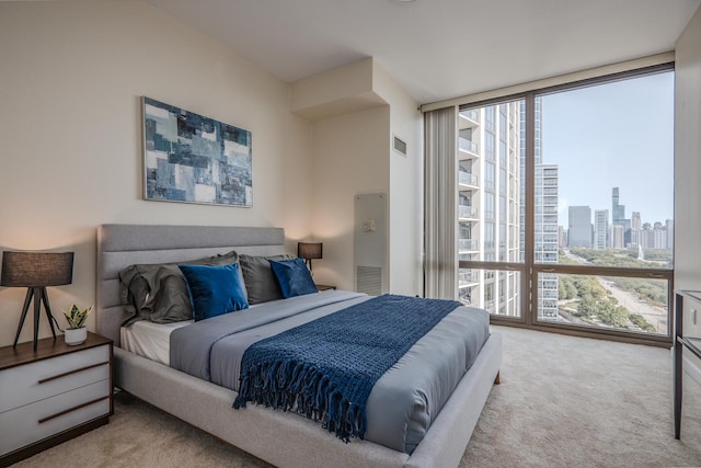 233 E 13th St Unit 2001, Chicago, IL 60605 - bedroom featuring carpet, multiple windows, a view of city, and expansive windows
