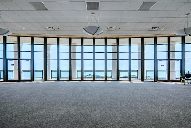 233 E 13th St Unit 2001, Chicago, IL 60605 - empty room with carpet flooring, a paneled ceiling, and a high ceiling