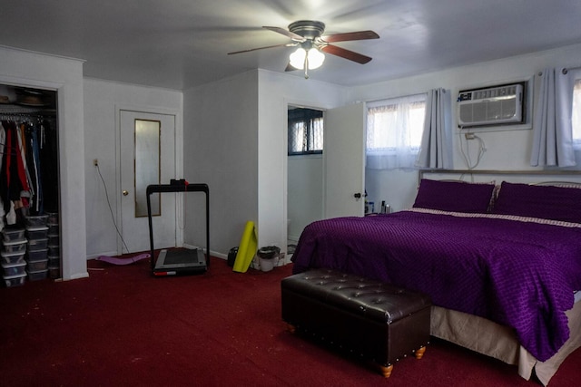 347 Manitowac St, Park Forest, IL 60466 - carpeted bedroom featuring a wall mounted air conditioner and ceiling fan