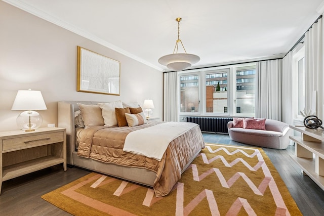 209 E Lake Shore Dr Unit 3W, Chicago, IL 60611 - bedroom with radiator, wood finished floors, and ornamental molding