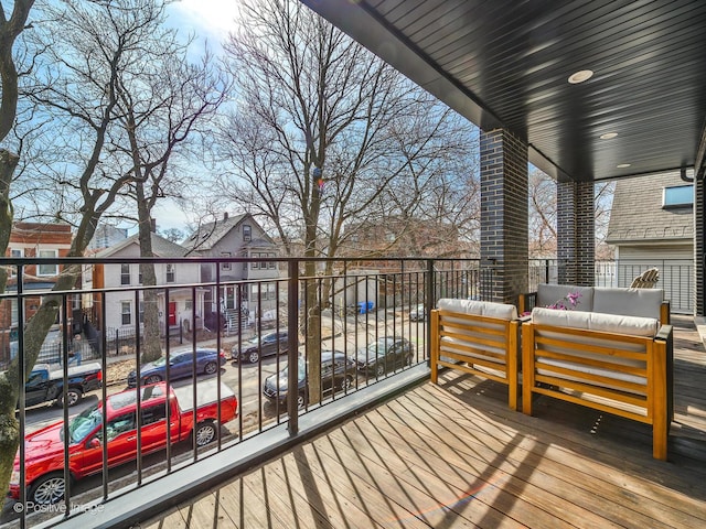 2422 W Lyndale St Unit 2, Chicago, IL 60647 - wooden deck with outdoor lounge area
