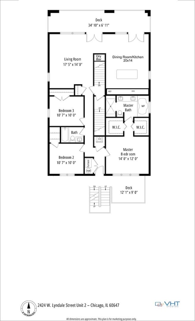 2422 W Lyndale St Unit 2, Chicago, IL 60647 - home floor plan