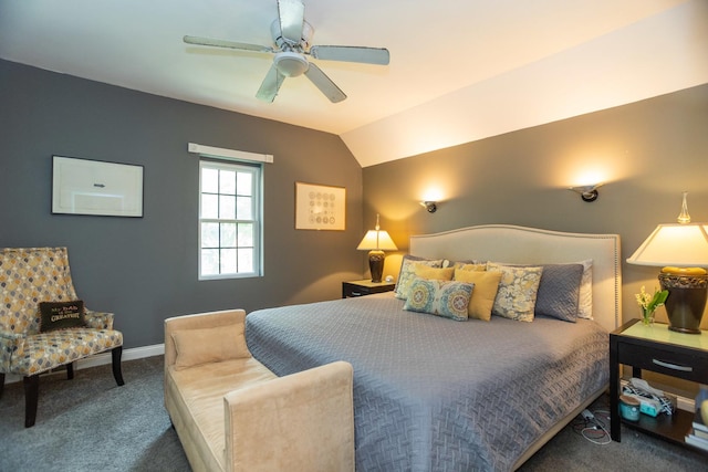 1663 W Farwell Ave, Chicago, IL 60626 - carpeted bedroom with a ceiling fan, baseboards, and vaulted ceiling