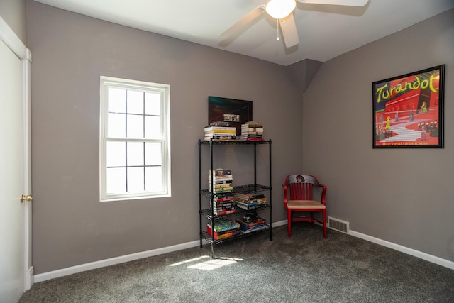 1663 W Farwell Ave, Chicago, IL 60626 - rec room featuring carpet, ceiling fan, and baseboards
