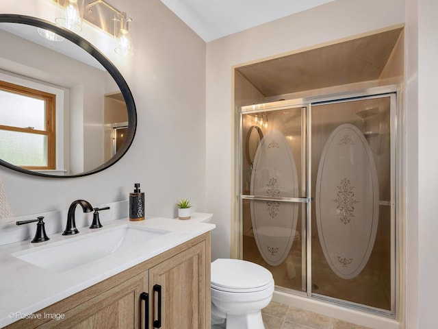 7514 Nantucket Dr, Darien, IL 60561 - full bathroom with toilet, a shower stall, and vanity