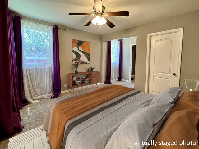 8920 S Jeffery Blvd, Chicago, IL 60617 - bedroom with carpet flooring, baseboards, and a ceiling fan