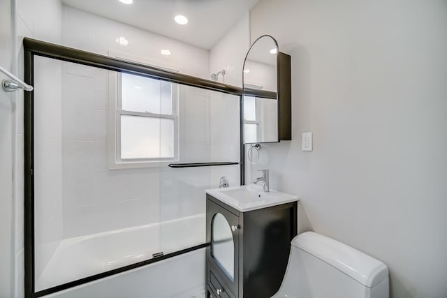 21967 Millard Ave, Richton Park, IL 60471 - full bathroom featuring toilet, enclosed tub / shower combo, and vanity
