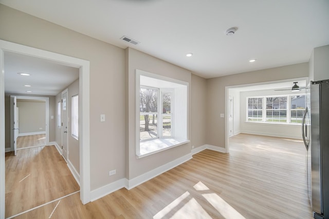 21967 Millard Ave, Richton Park, IL 60471 - hallway featuring light wood-type flooring, baseboards, and recessed lighting