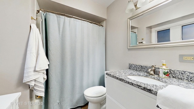 24452 W Blvd Dejohn, Naperville, IL 60564 - full bath with vanity, toilet, and a shower with shower curtain