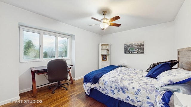 24452 W Blvd Dejohn, Naperville, IL 60564 - bedroom featuring wood finished floors, baseboards, and ceiling fan