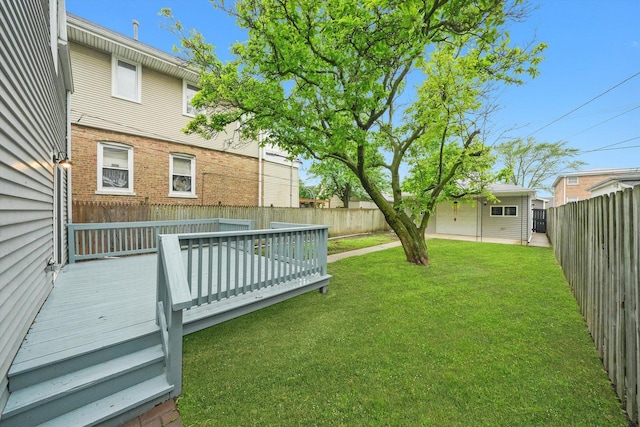 2932 N 75th Ave, Elmwood Park, IL 60707 - view of yard with a wooden deck