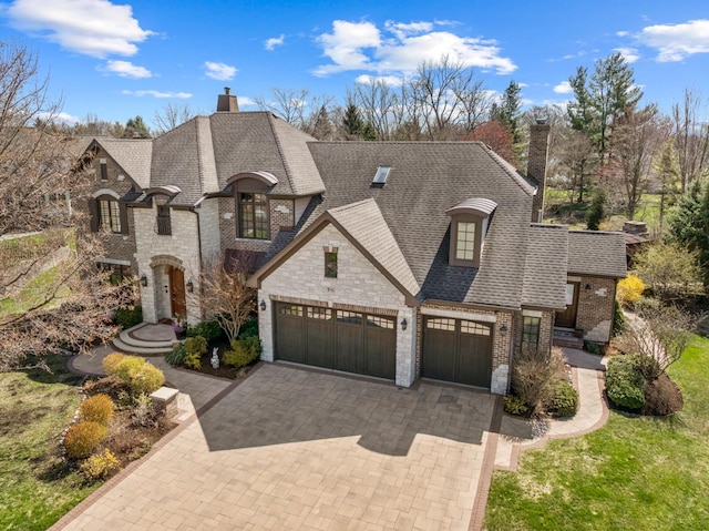 910 Tall Grass Ct, Saint Charles, IL 60174 - french country style house with a chimney and stone siding