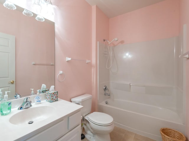 16565 Buckner Pond Way, Crest Hill, IL 60403 - bathroom featuring vanity, toilet, bathtub / shower combination, and tile patterned flooring