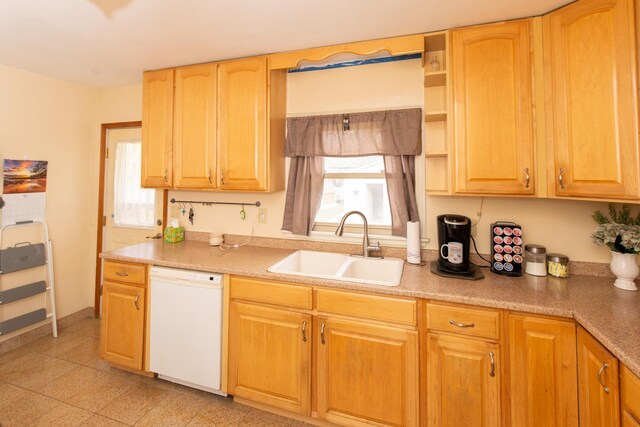 431 Griswold St, Elgin, IL 60123 - kitchen with dishwasher, a sink, open shelves, and light countertops