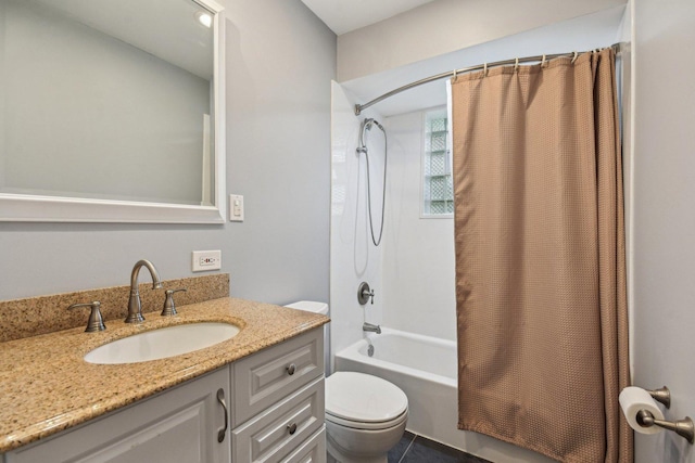 4N221 7th Ave, Addison, IL 60101 - full bathroom featuring vanity, shower / tub combo with curtain, and tile patterned flooring