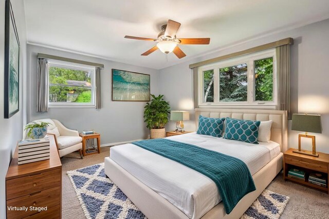 4N221 7th Ave, Addison, IL 60101 - bedroom featuring multiple windows and a ceiling fan
