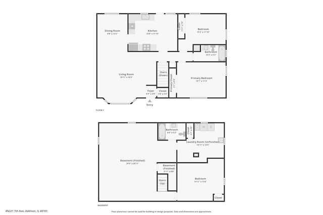 4N221 7th Ave, Addison, IL 60101 - view of property floor plan
