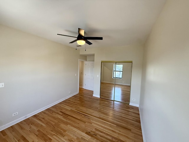 6324 S Kimbark Ave Unit 404, Chicago, IL 60637 - unfurnished bedroom with light wood finished floors, a closet, and ceiling fan