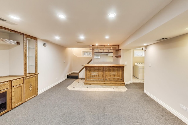 2004 Linden Ave, Park Ridge, IL 60068 - indoor bar with washer / dryer, carpet, recessed lighting, and baseboards