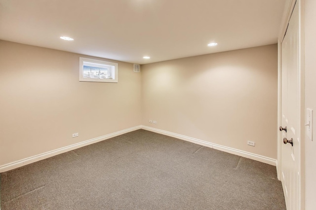 2004 Linden Ave, Park Ridge, IL 60068 - basement featuring recessed lighting, dark colored carpet, and baseboards