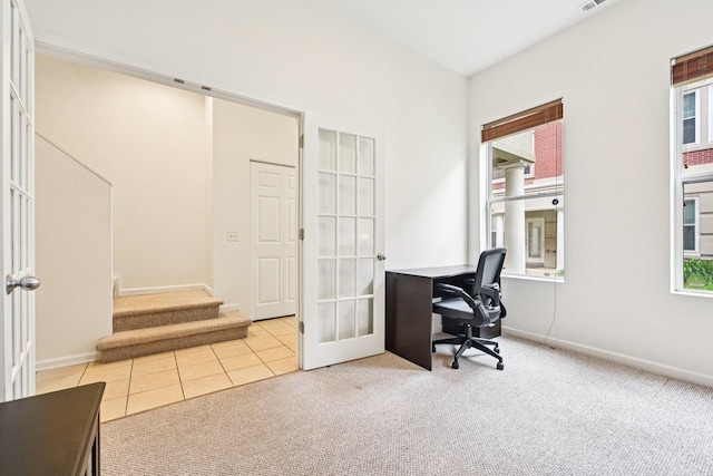 7511 Brown Ave Unit N, Forest Park, IL 60130 - tiled office space featuring french doors and carpet