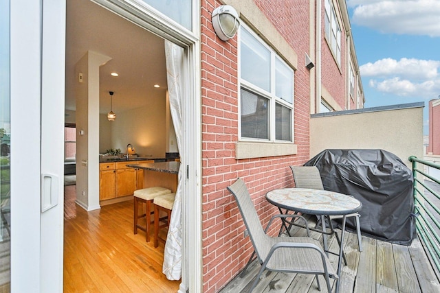 7511 Brown Ave Unit N, Forest Park, IL 60130 - deck with area for grilling and a sink