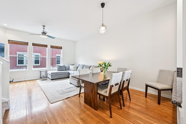 7511 Brown Ave Unit N, Forest Park, IL 60130 - dining area with light wood finished floors and ceiling fan