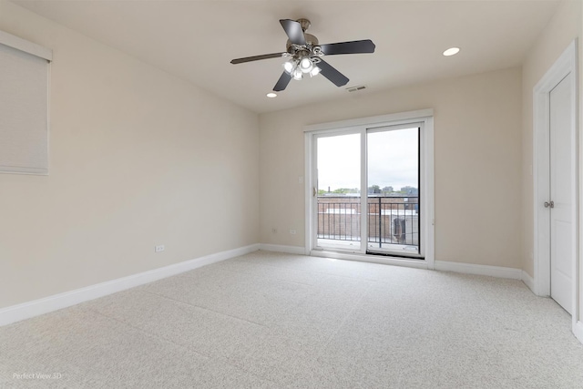 25 E 26th St Unit 4, Chicago, IL 60616 - unfurnished room featuring light carpet, baseboards, recessed lighting, and ceiling fan