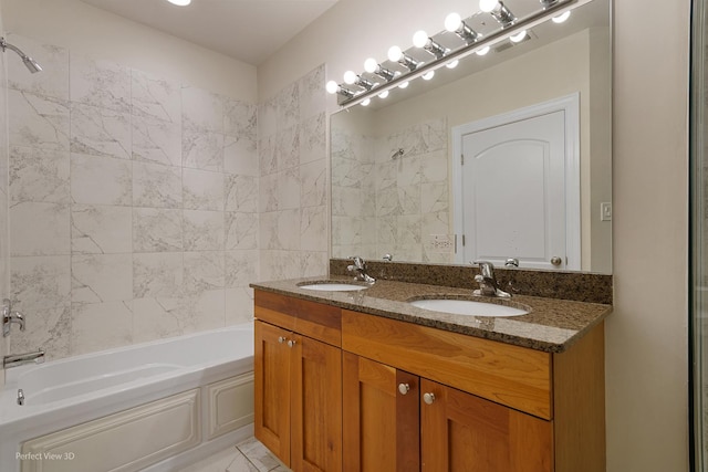 25 E 26th St Unit 4, Chicago, IL 60616 - bathroom with double vanity and shower / tub combination