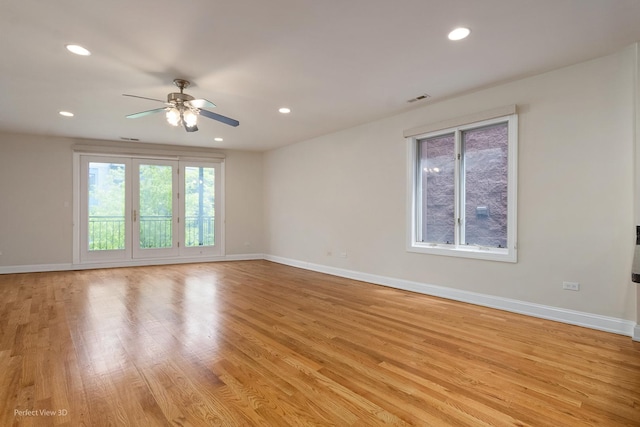 25 E 26th St Unit 4, Chicago, IL 60616 - spare room featuring ceiling fan, light wood-type flooring, baseboards, and recessed lighting