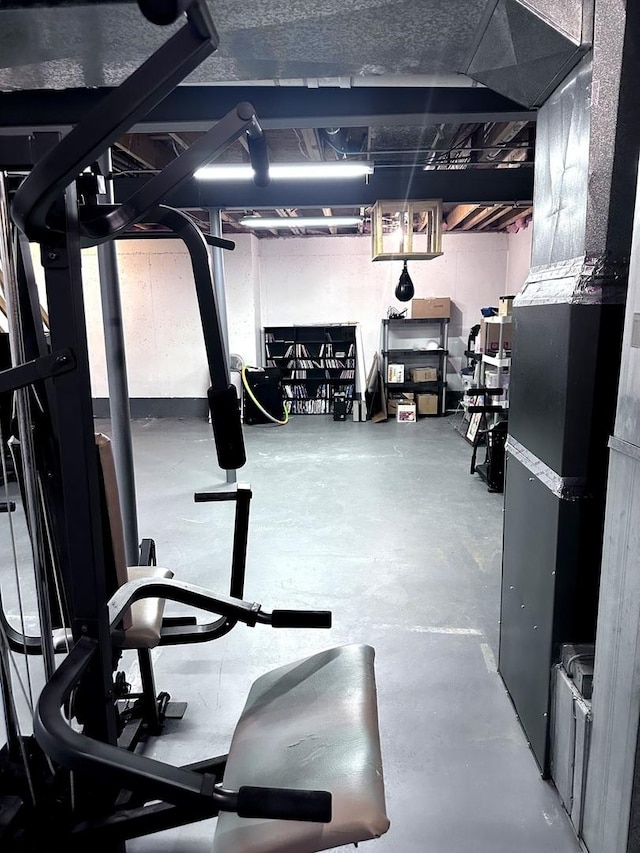 616 Meadowview Dr, West Chicago, IL 60185 - exercise area featuring heating unit
