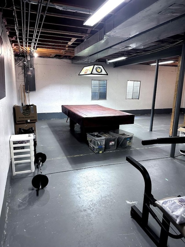 616 Meadowview Dr, West Chicago, IL 60185 - unfinished basement with billiards table