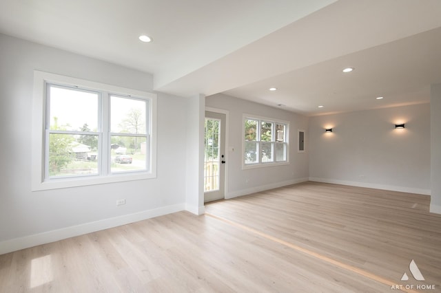 26415 W Beach St, Antioch, IL 60002 - empty room featuring light wood finished floors, baseboards, and recessed lighting