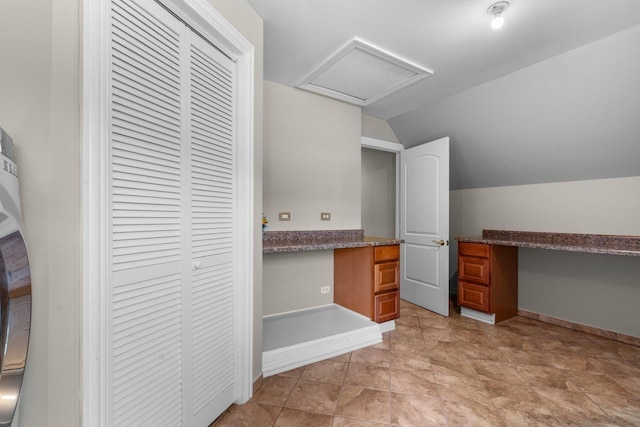 6312 Kingsbridge Dr, Cary, IL 60013 - bonus room featuring lofted ceiling, attic access, and an office area